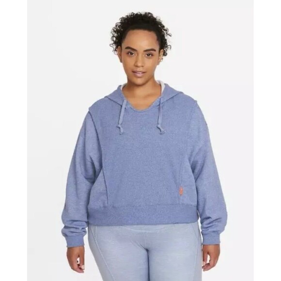 Nike Dri-FIT Women's Fleece Training Hoodie Pullover (Plus Size) Blue 3X - Picture 1 of 6